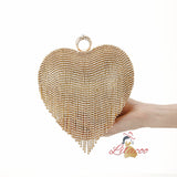 Heart Brick-inlaid Clutch Women's Bag