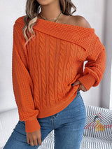 Casual Lapel Twist Long Sleeve Sweater