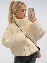 Women Bow Short Cotton-padded Jacket