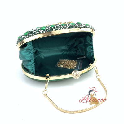 Rhinestone Egg-shaped Rhinestone Dinner Bag