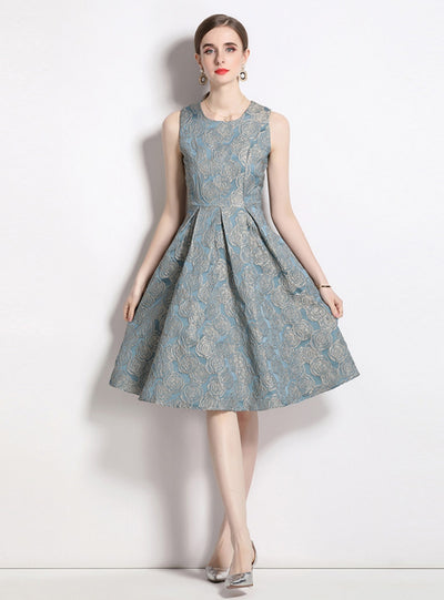 Jacquard High Waist Slim Dress