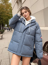 Thickened Warm Loose Hooded Cotton-padded Coat