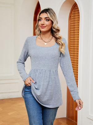 Solid Color Long Sleeve T-shirt