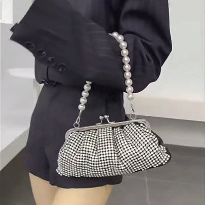 Fashion Chain Studded Beaded Rhinestone Bag