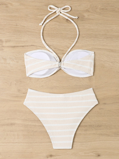 Sexy Female Pit Striped Bikini