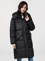 Large Pocket Thickened Long Cotton Down Coat