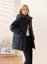 Medium-long Leisure Hooded Down Coat