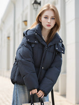 Loose Hooded Padded Cotton-padded Jacket Coat