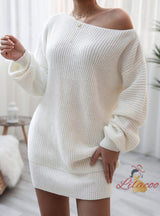 Long Sleeve Loose Casual Knitted Sweater Dress