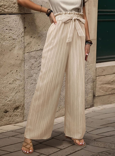 Women Ruffled Elastic Trousers Pant