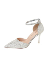 Sequined Thin-heeled Pointed Wedding Shoes