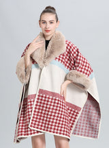 Loose Jacquard Knitted Cloak Shawl Woolen Coat