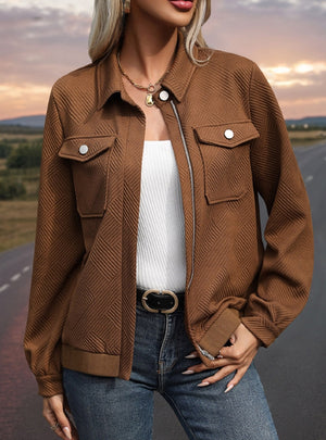 Women Casual Pocket Jacket Coat