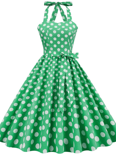 Sexy Retro Polka-dot Lace-up Dress