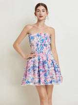 Seaside Holiday Tube Top Floral Halter Dress