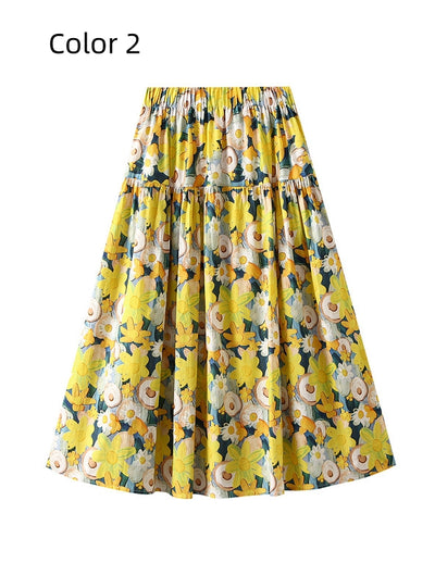 Elastic Waist Holiday Print Slim Skirt