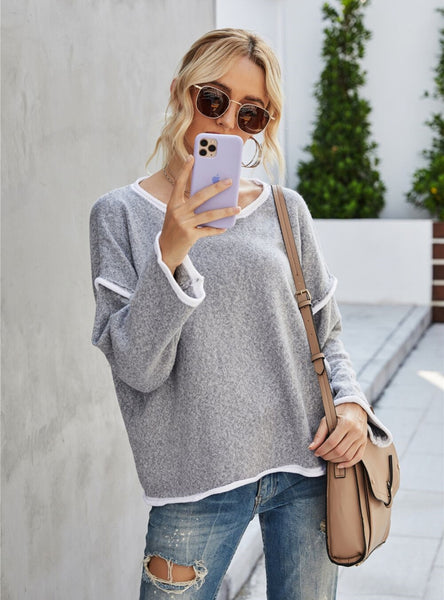 Round Neck Fringed Sweater