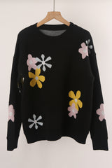 Printed Pullover Floral Sweater