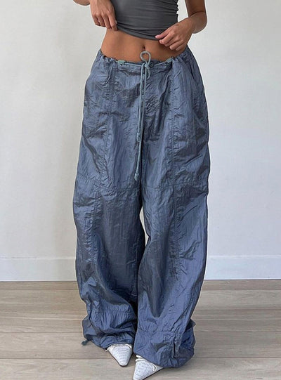 Loose Low Waist Wide-leg Pocket Pants