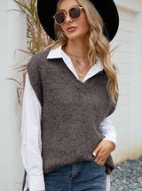 Casual Top Sleeveless V-neck Vest