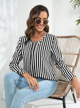 Striped Loose Casual Long-sleeved Shirt