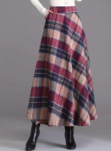 Thickened High Waist Plaid Woolen Skirt