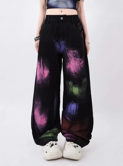 Paint Printed Graffiti Jeans