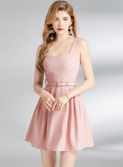 Sleeveless Suspender Vest Dress