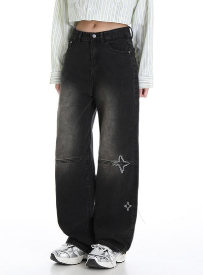 High Waist Wide-leg Pants Jeans