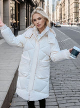 Over-the-knee Thick Loose Large Size Cotton-padded Jacket