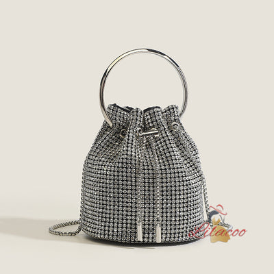 Diamond Diagonal Handbag Tassel Bucket Bag