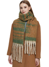 Thickened Jacquard Coarse Fringed Scarf