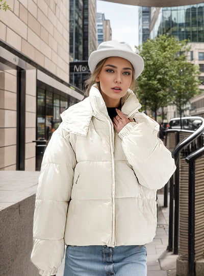 Hooded Short Cotton-padded Jacket Coat