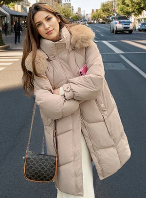 Thickened Medium and Long Over-the-knee Down Jacket