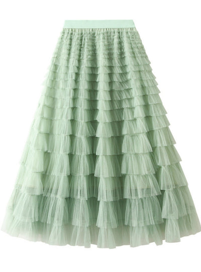 Women Mesh Cake Skirt