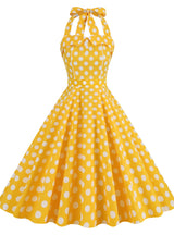 Retro Polka-dot Halter Halter Dress