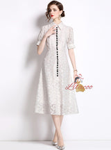 Palace Style Lace Short Sleeve Dress