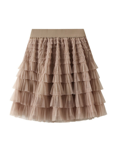 Mesh Cake Short Skirt