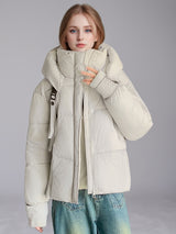 Short Loose Hooded Padded Down Coat