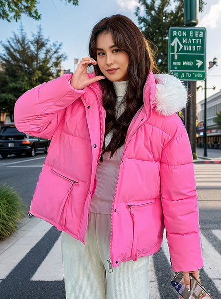 Large Fur Loose Padded Cotton-padded Jacket Coat