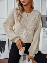 Casual Round Neck Long Sleeve Sweater