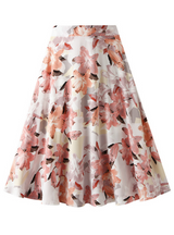 Retro Oil Painting High Waist Floral Skirt