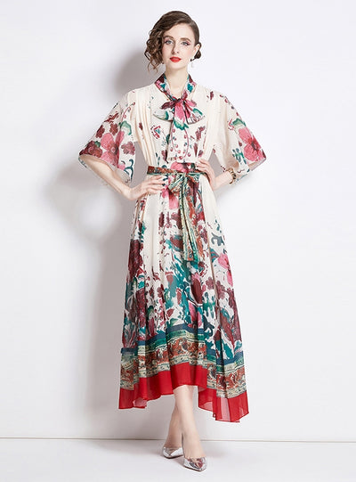 Loose Printed Big Swing Dress