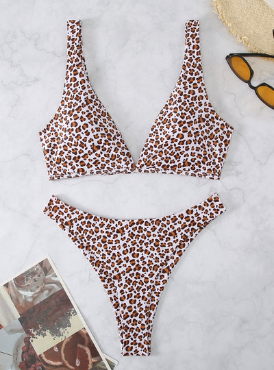 Sexy Leopard Print Triangle Bikini