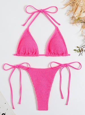 Solid Color Thread Cloth Sexy Bikini