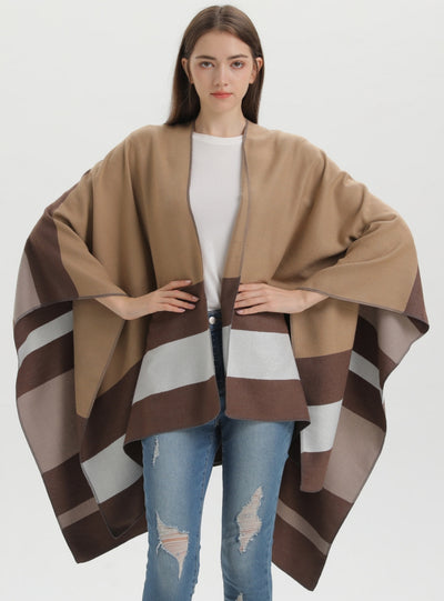 Double-sided Scarf Shawl Striped Cloak