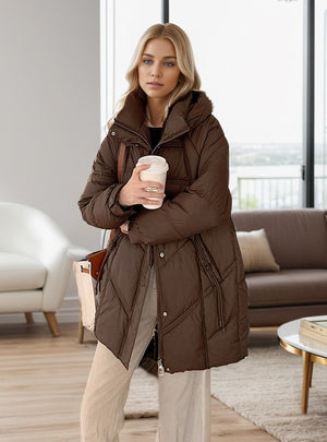 Fashion Long Warm Cotton-padded Down Jacket