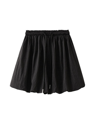 Elastic Waist Drawstring Short Skirt