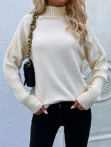 Solid Color Turtleneck Pullover Loose Sweater