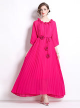 Chiffon Three-dimensional Flower Pleated Dress